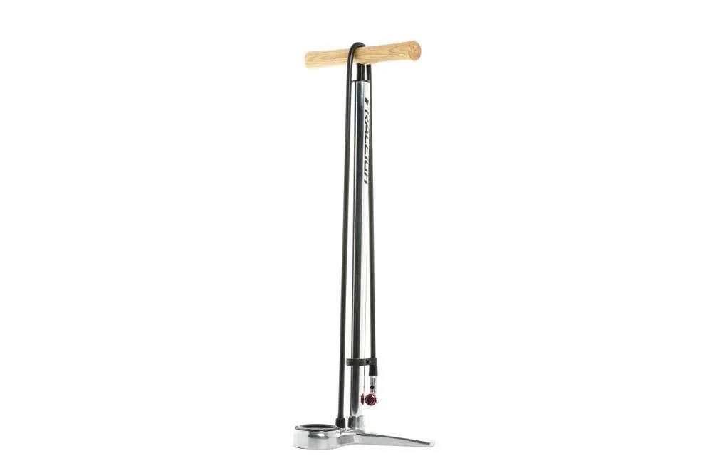 Raleigh Floor Pump Exhale TP2.0 Alloy With Wooden Handle Presta & Schrader Valve