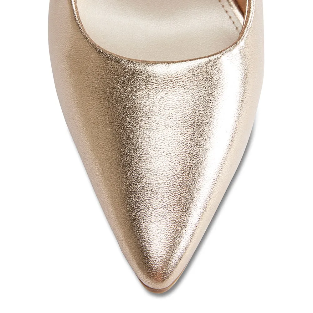 Sally Heel in Gold Metallic Leather