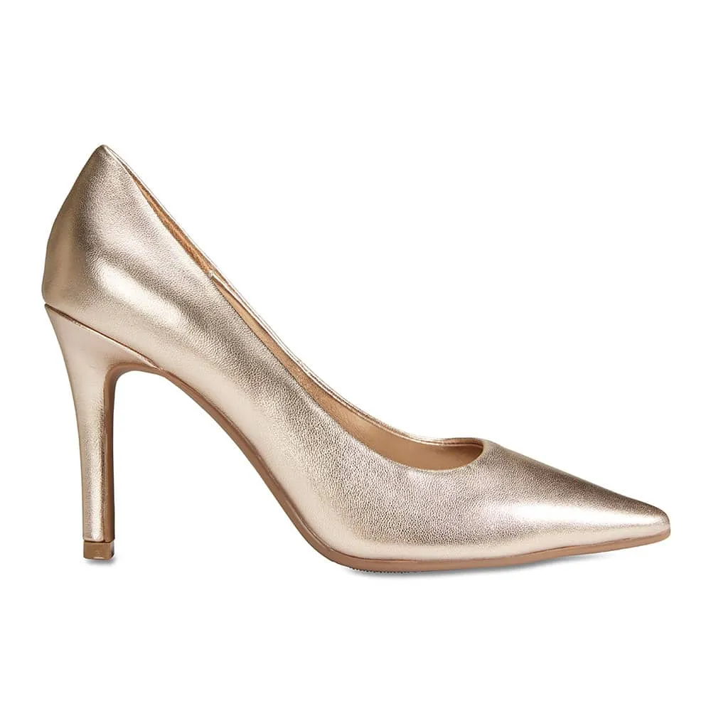 Sally Heel in Gold Metallic Leather