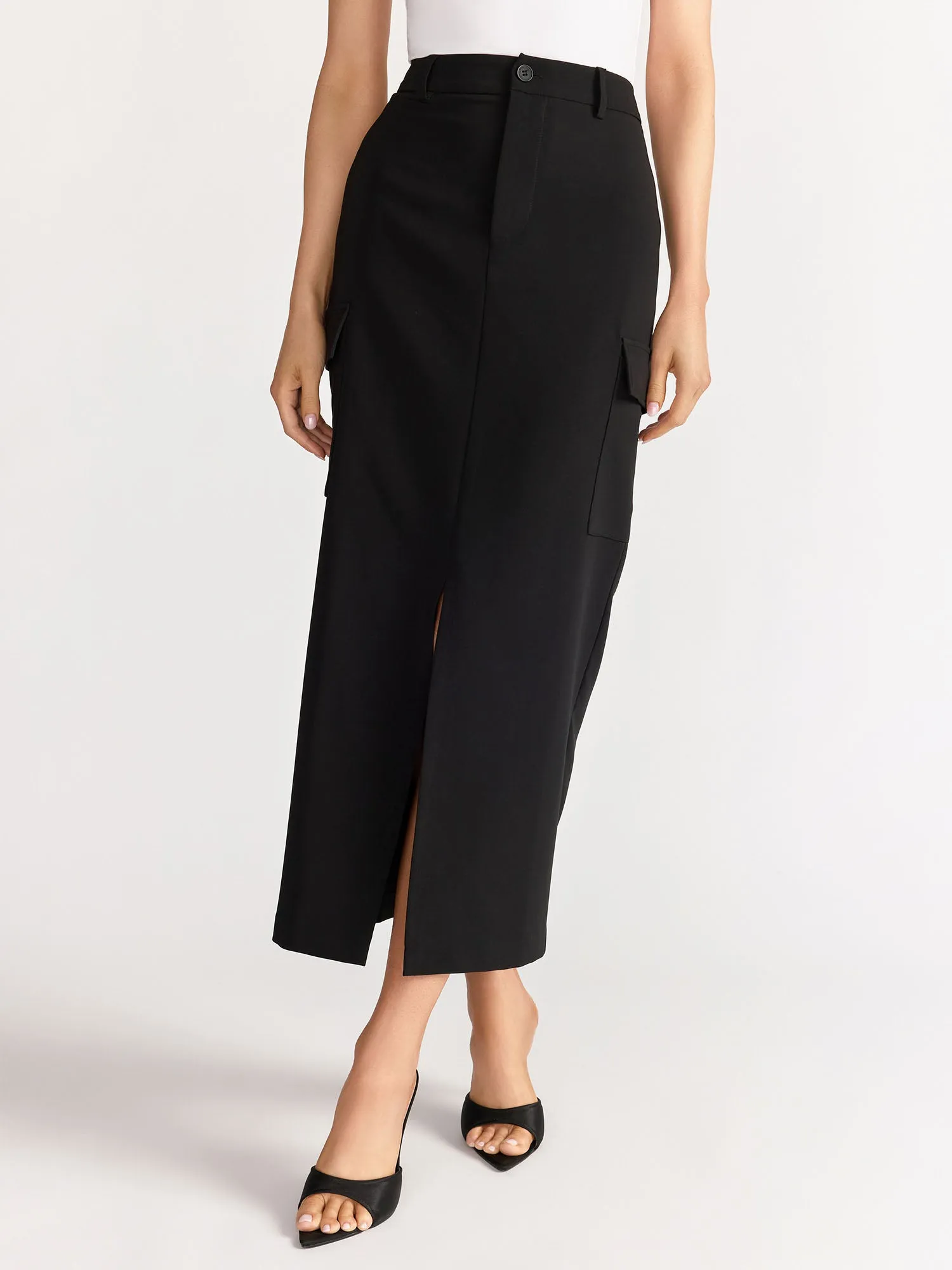 Sans Souci Front Slit Cargo Column Maxi Skirt - Brands We Love