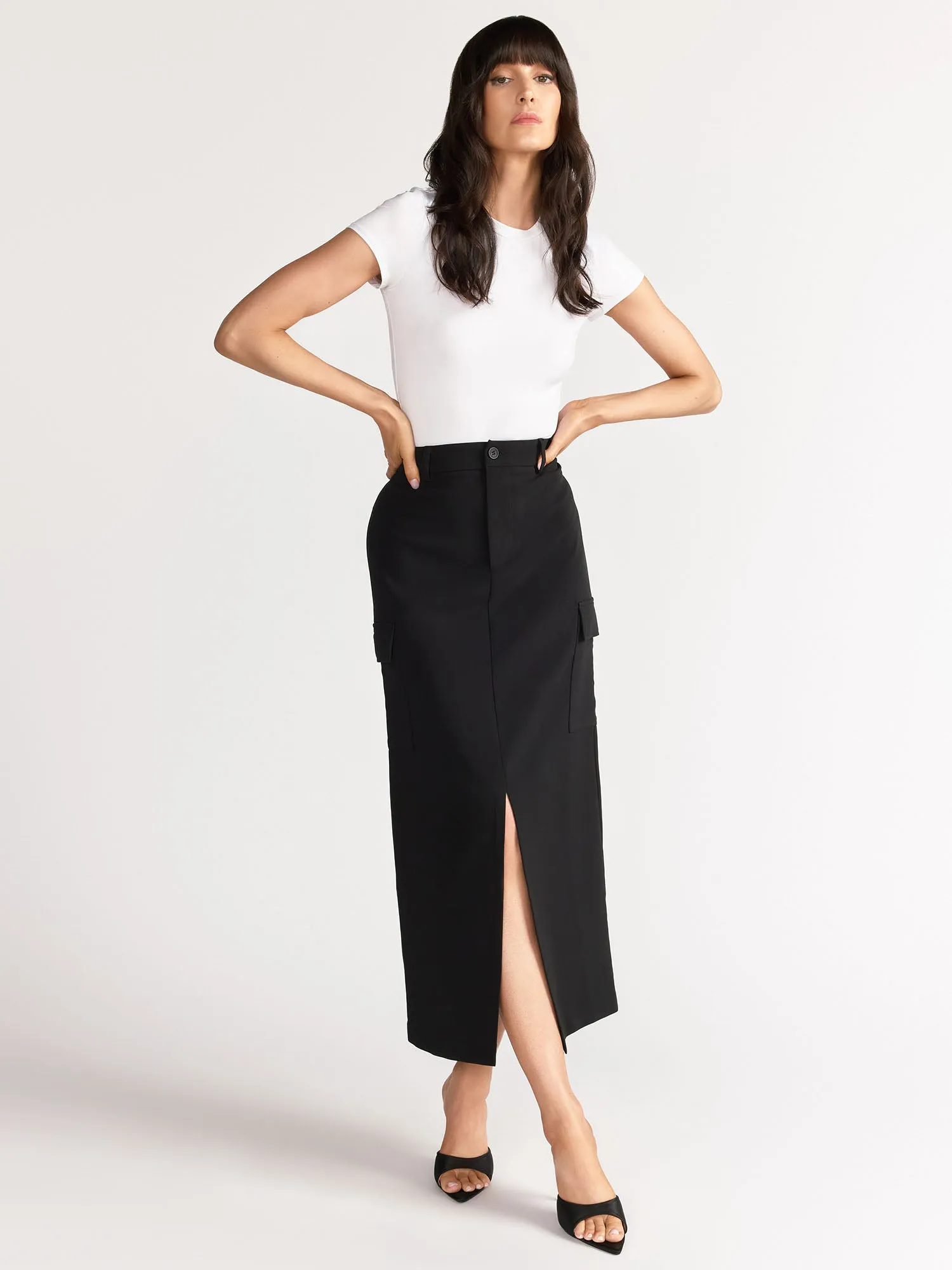 Sans Souci Front Slit Cargo Column Maxi Skirt - Brands We Love