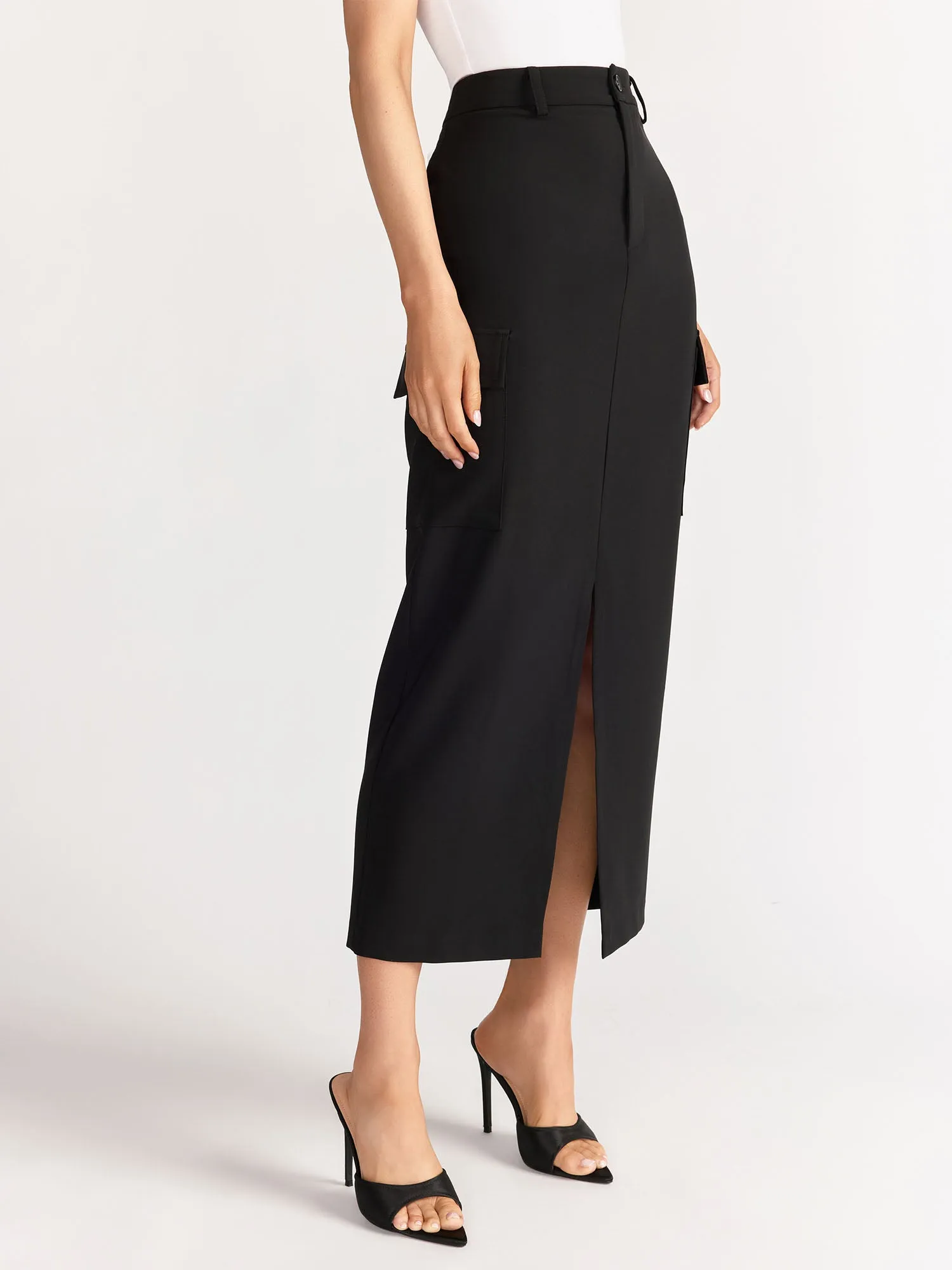 Sans Souci Front Slit Cargo Column Maxi Skirt - Brands We Love