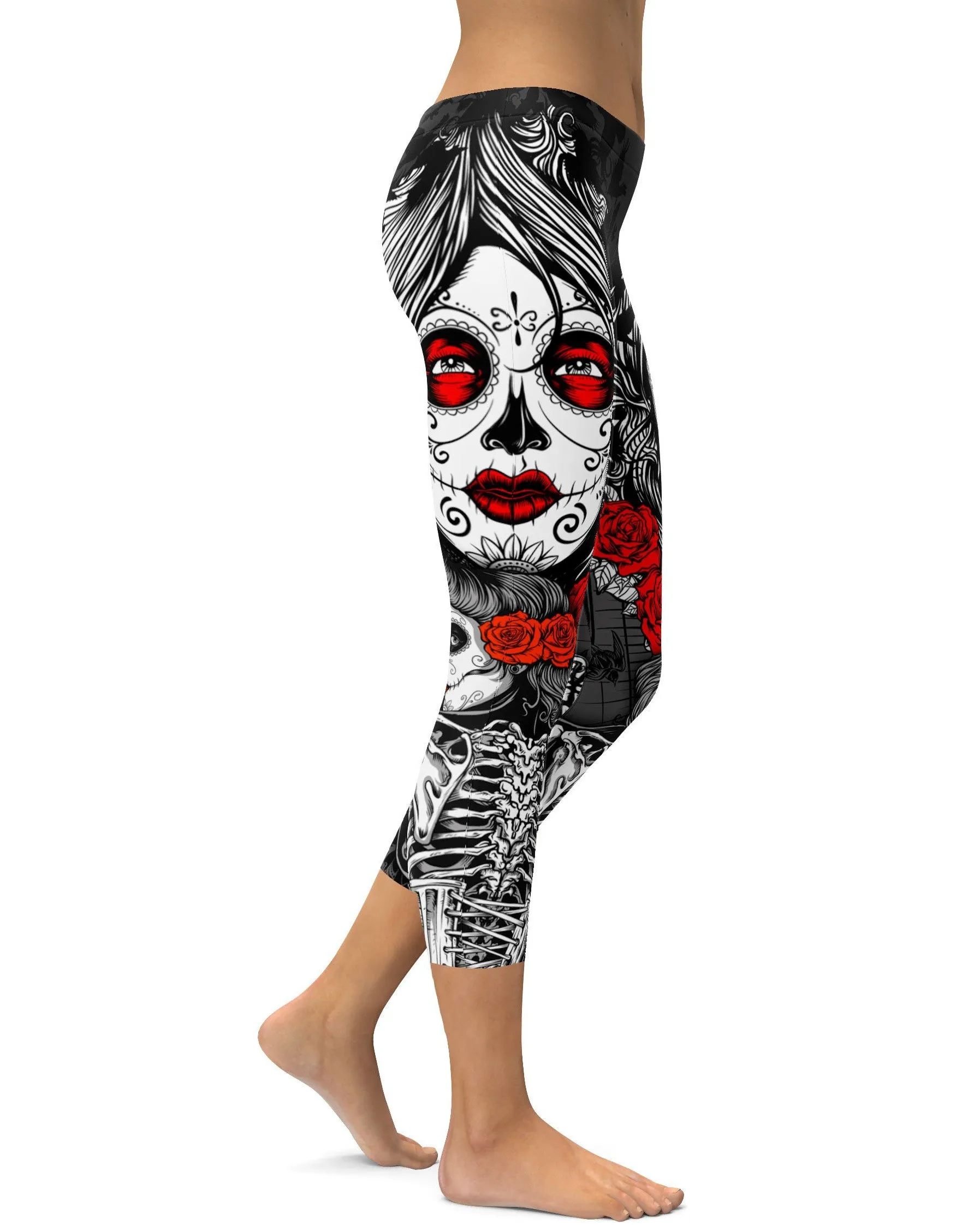 Skeleton Sugar Skull Capris