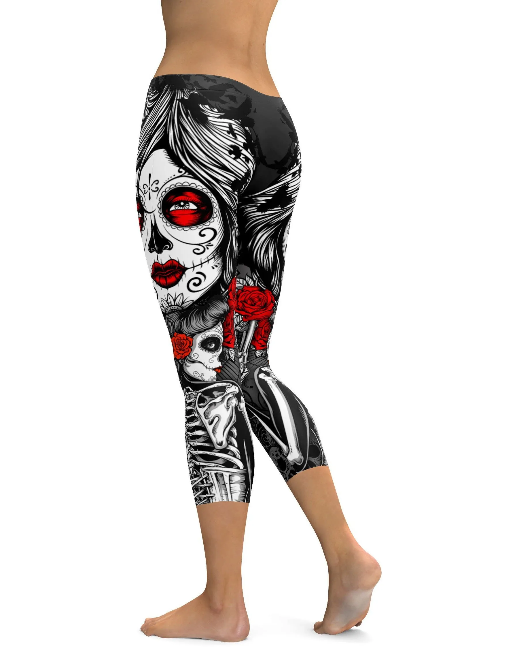 Skeleton Sugar Skull Capris