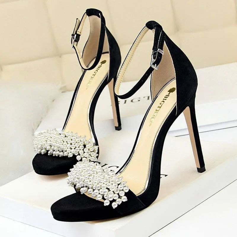 String Bead Super High Elegant Ladies Sexy Heels