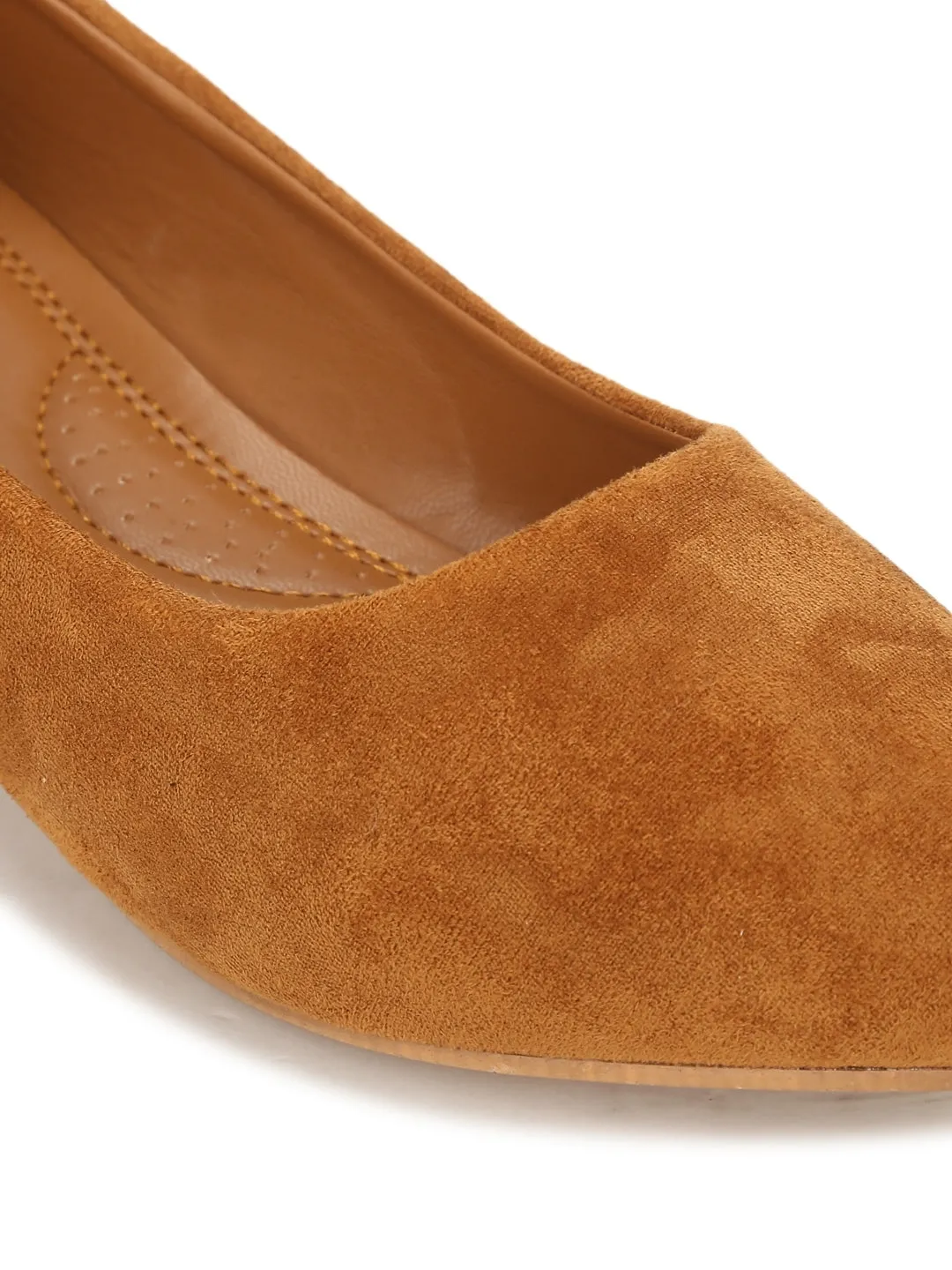 Tan Micro Low Block Heels