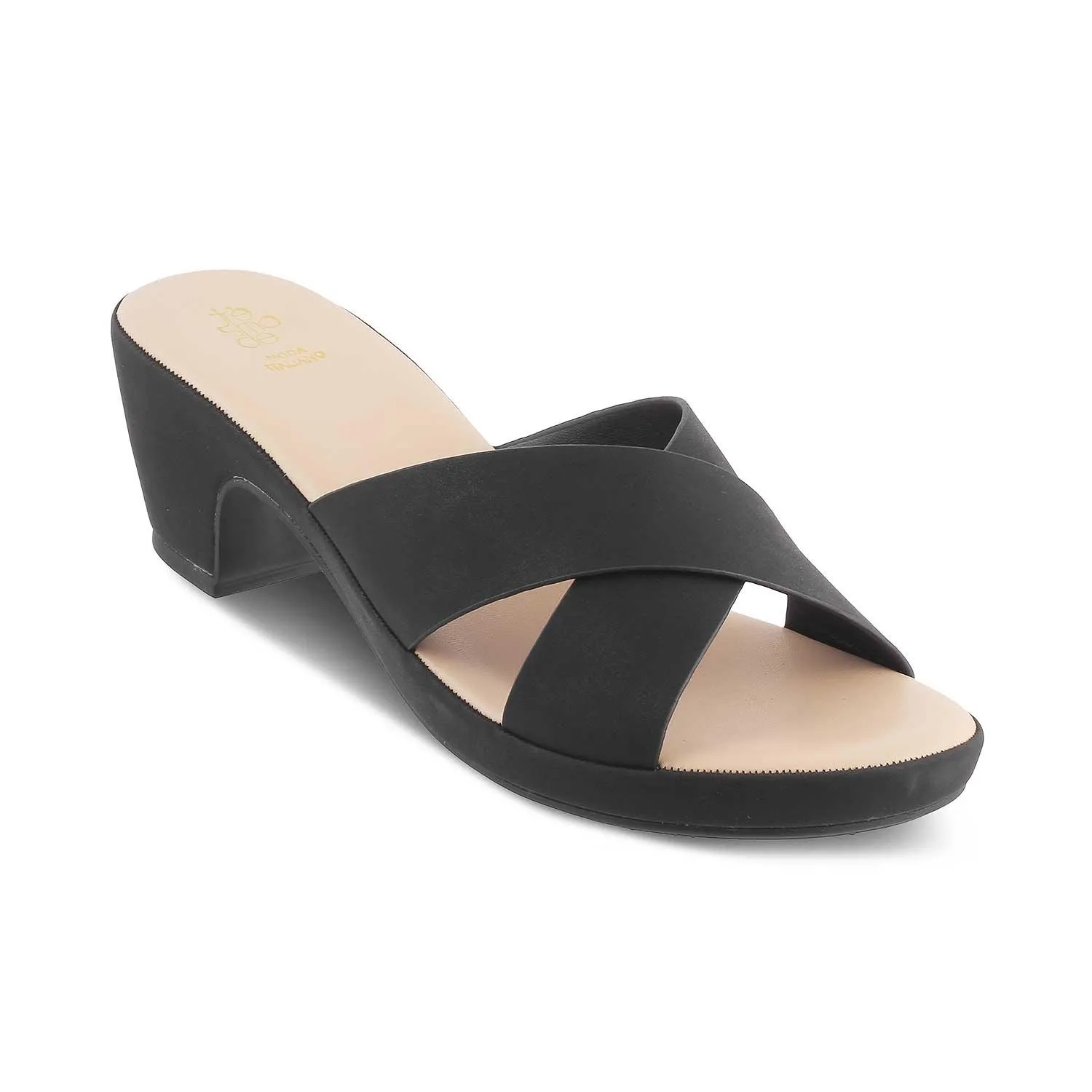 The Montreal Black Women's Casual Block Heel Sandals Tresmode