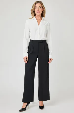 Wide Leg Trouser Pants with Side Pockets