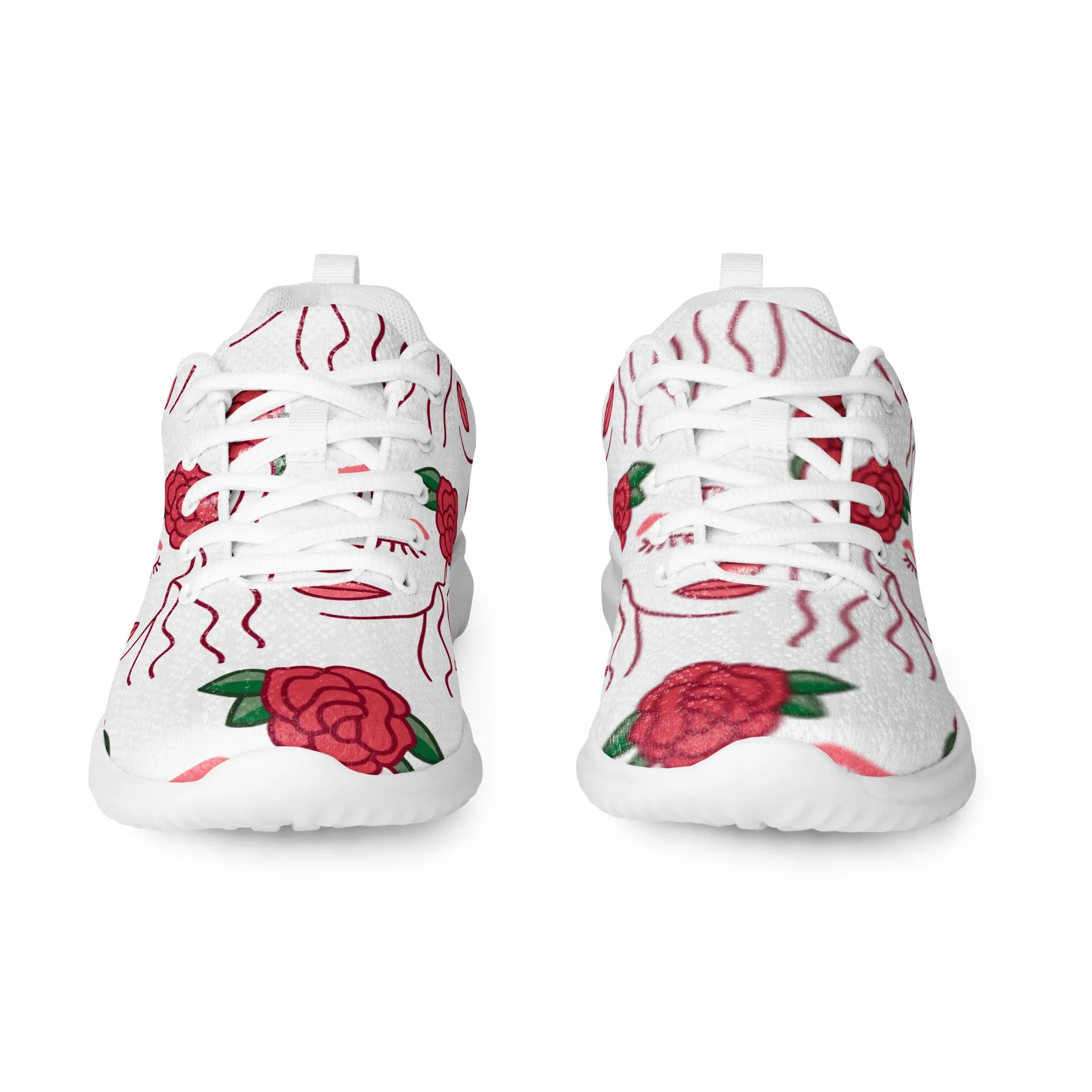 Women’s athletic sneaker with Abstract Hair Rose Pattern- Ivy