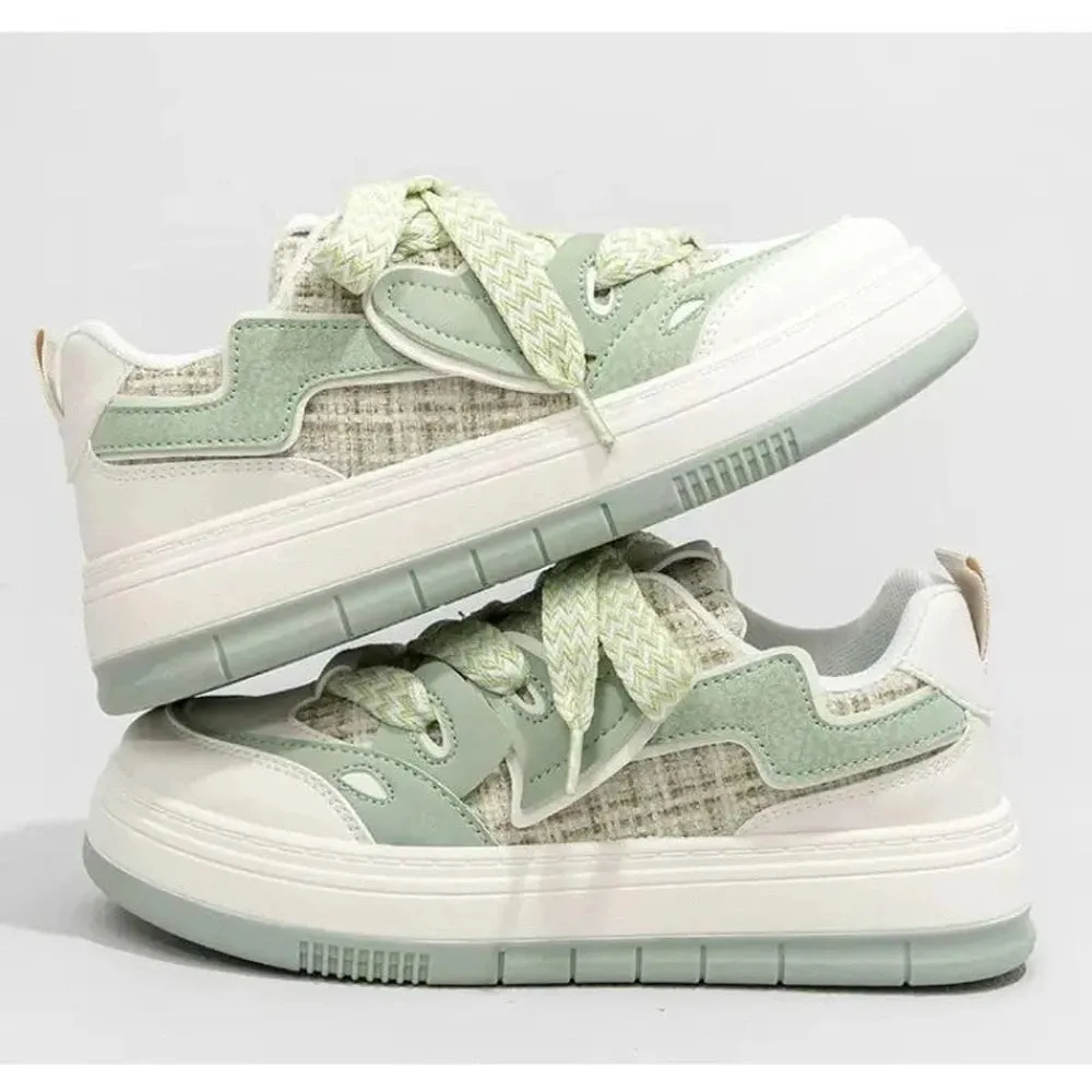 Yahya Retro Green Platform Sneakers