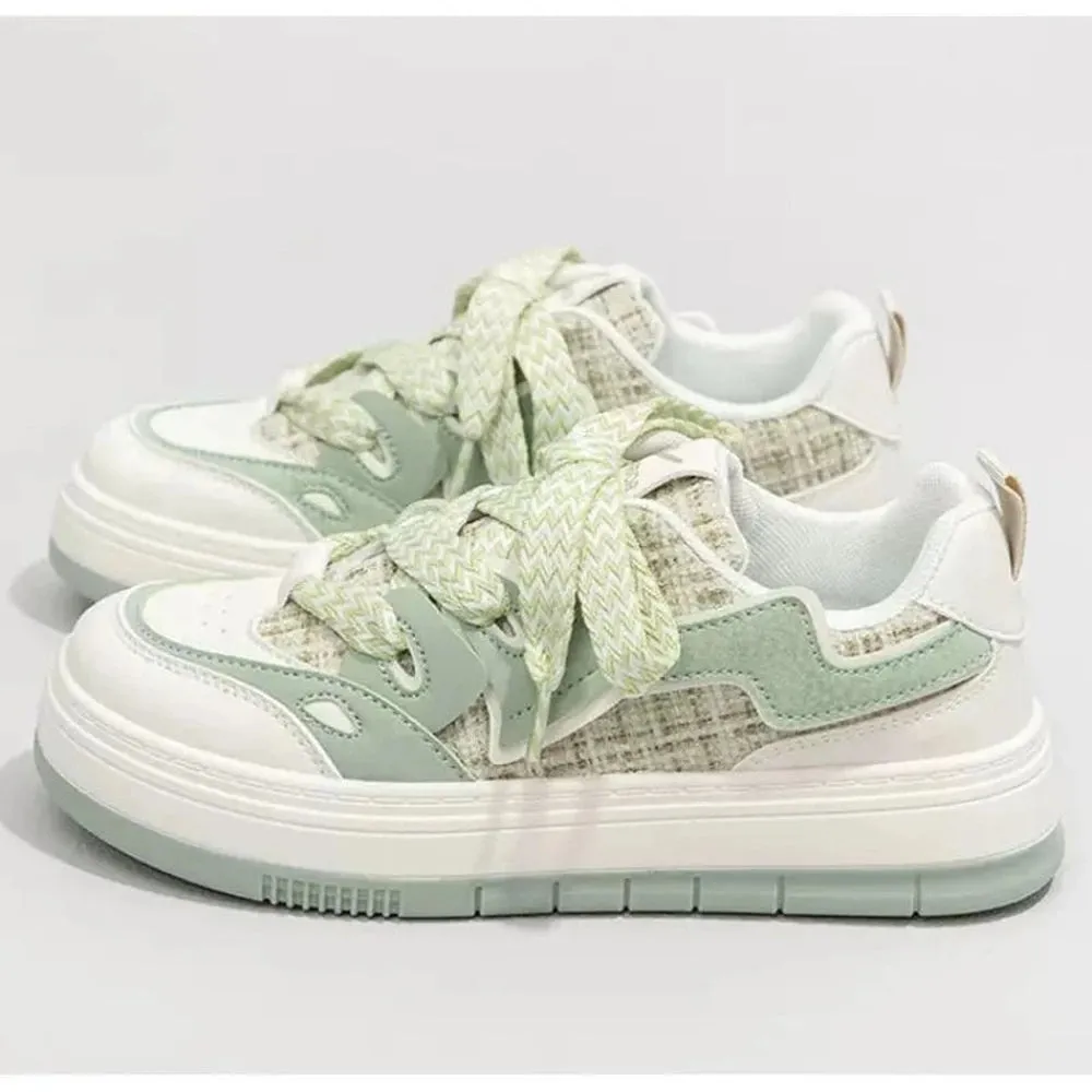 Yahya Retro Green Platform Sneakers