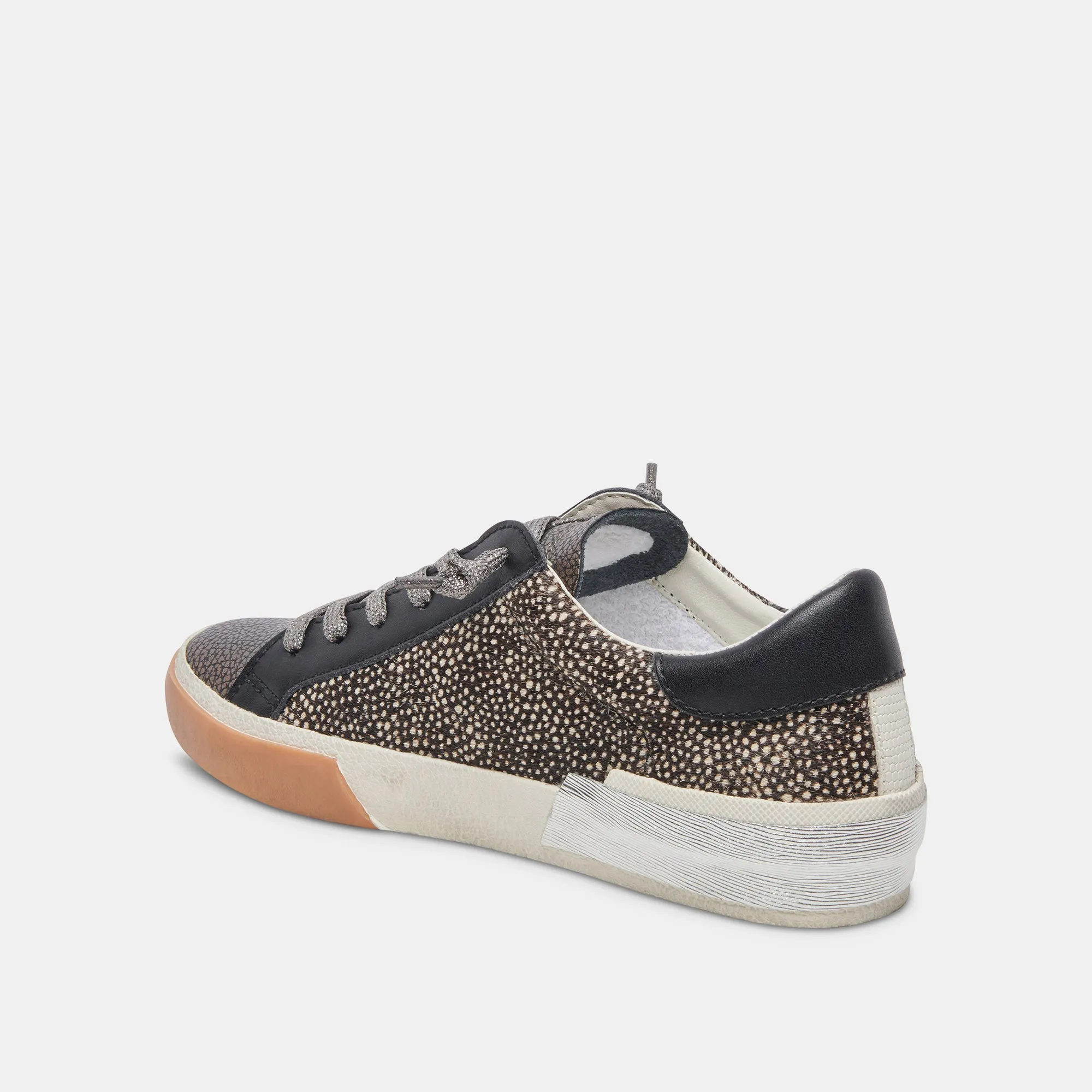 ZINA SNEAKERS BLACK SPOTTED CALF HAIR